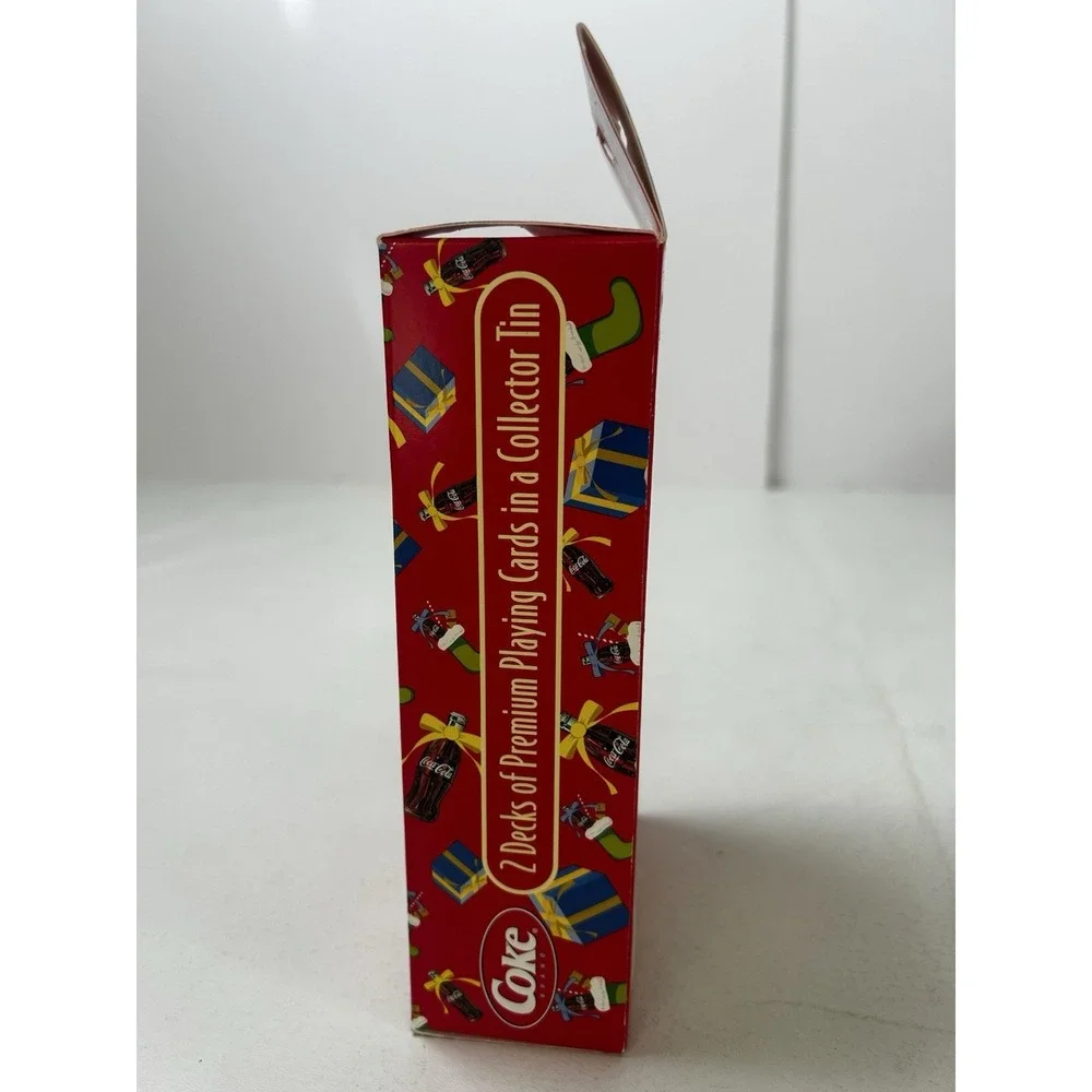 Coca Cola SANTA CLAUS Playing Cards in Collectible Red Tin 2 Decks Vintage NIB